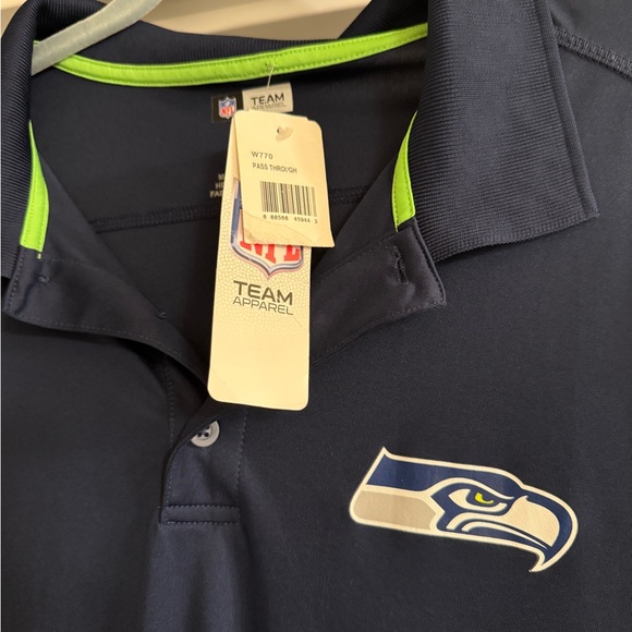 Seattle Seahawks Navy Polo Shirt size XL and Green long sleeve Rugged - Picture 2 of 11